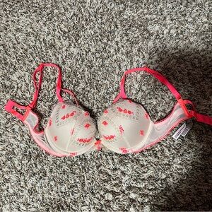 Victoria's Secret Coral and Cream Dream Angels Push-Up Bra